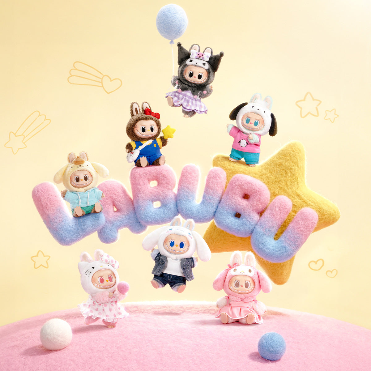 Labubu The Monsters x Sanrio Characters Vinyl Plush (Blind Box)