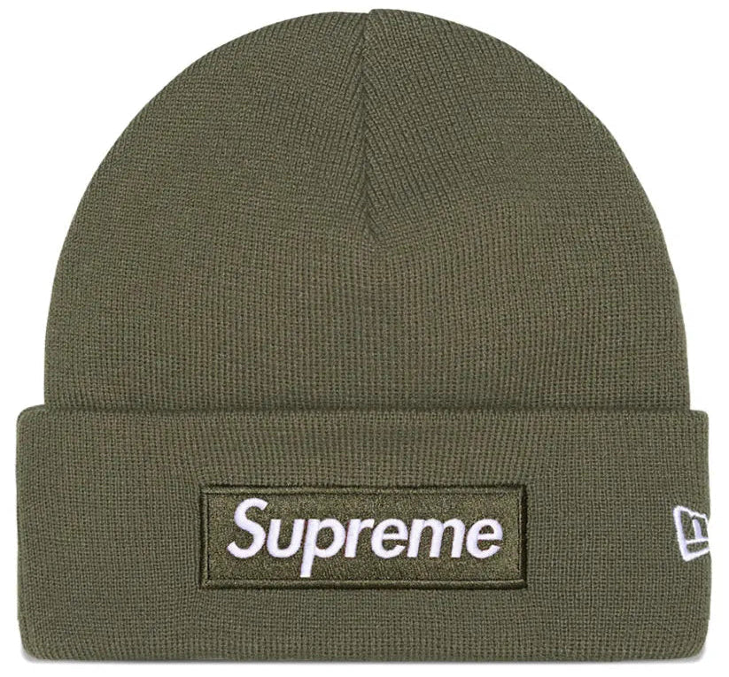 Supreme x New Era Box Logo Beanie (Olive)