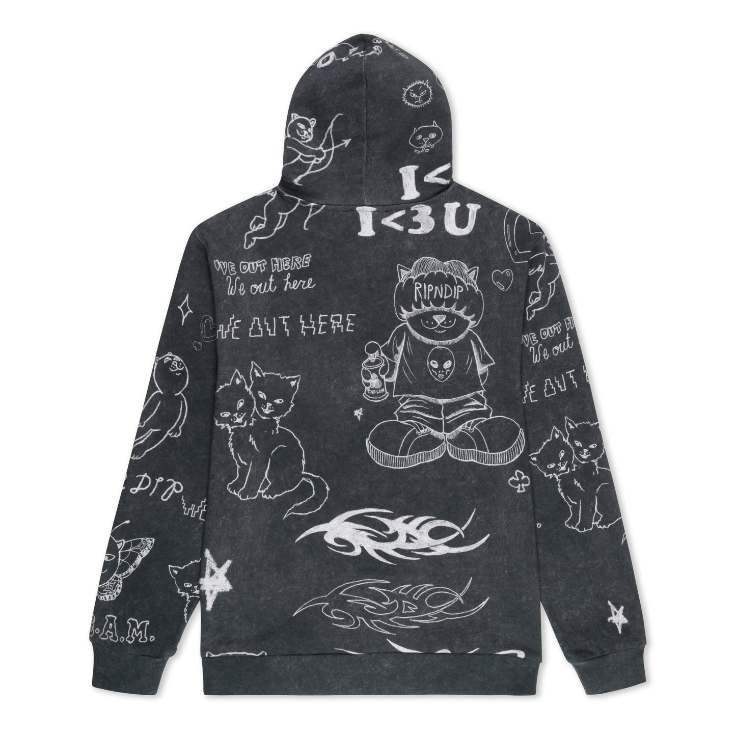 Ripndip Nermal Domination Hoodie (Black Wash)