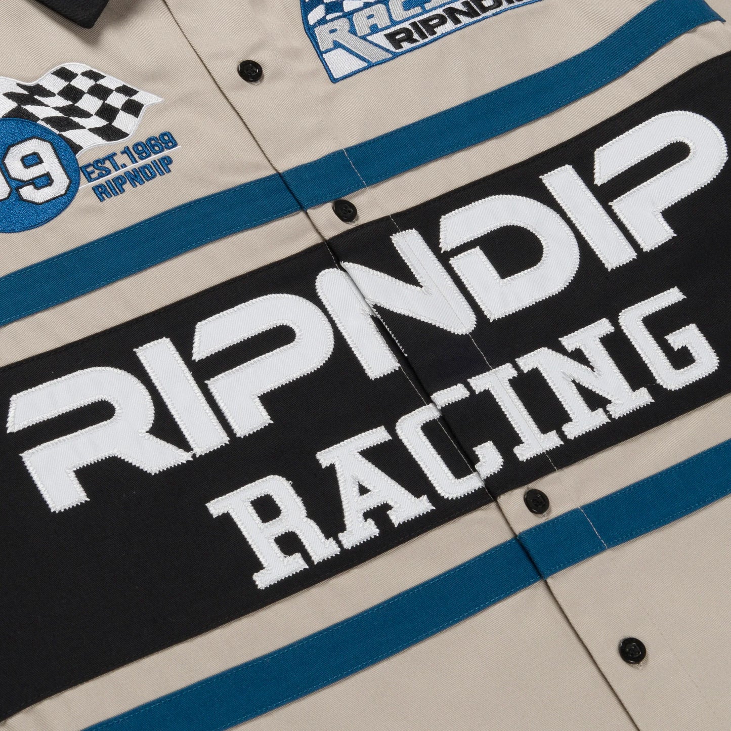 Ripndip Ripnrace Button Up Shirt (Off White)