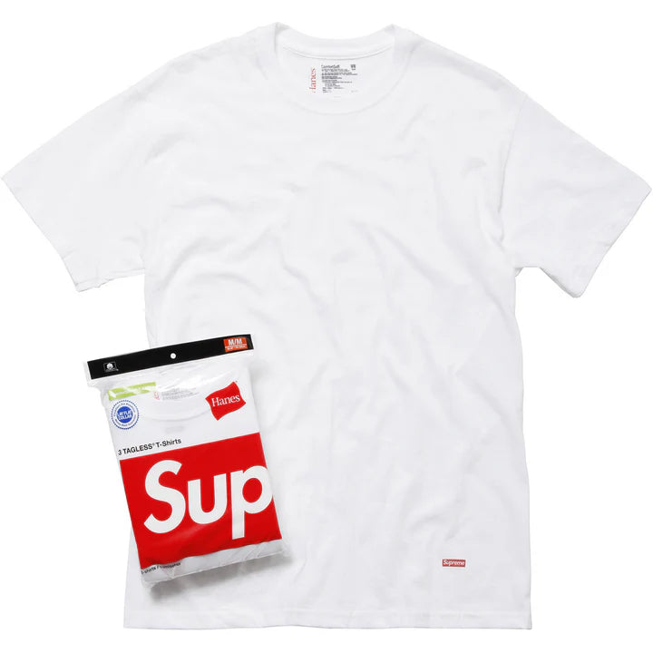 Supreme x Hanes Tagless Tees 3 Pack (White)