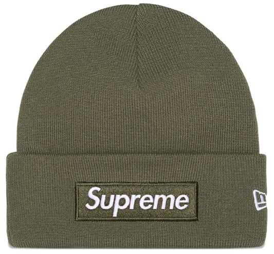 Supreme x New Era Box Logo Beanie (Olive)