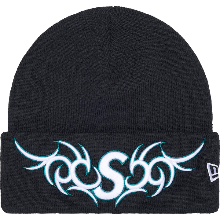 Supreme x New Era Tribal S Logo Beanie (Navy)