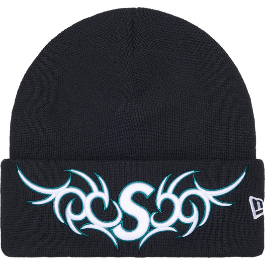 Supreme x New Era Tribal S Logo Beanie (Navy)