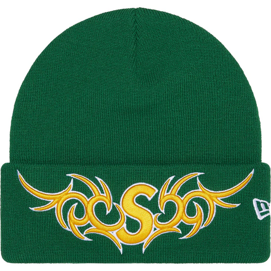 Supreme x New Era Tribal S Logo Beanie (Green)