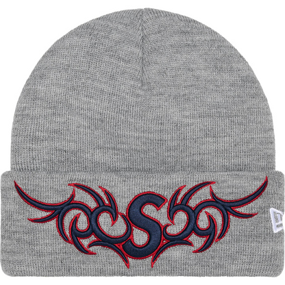 Supreme x New Era Tribal S Logo Beanie (Grey)