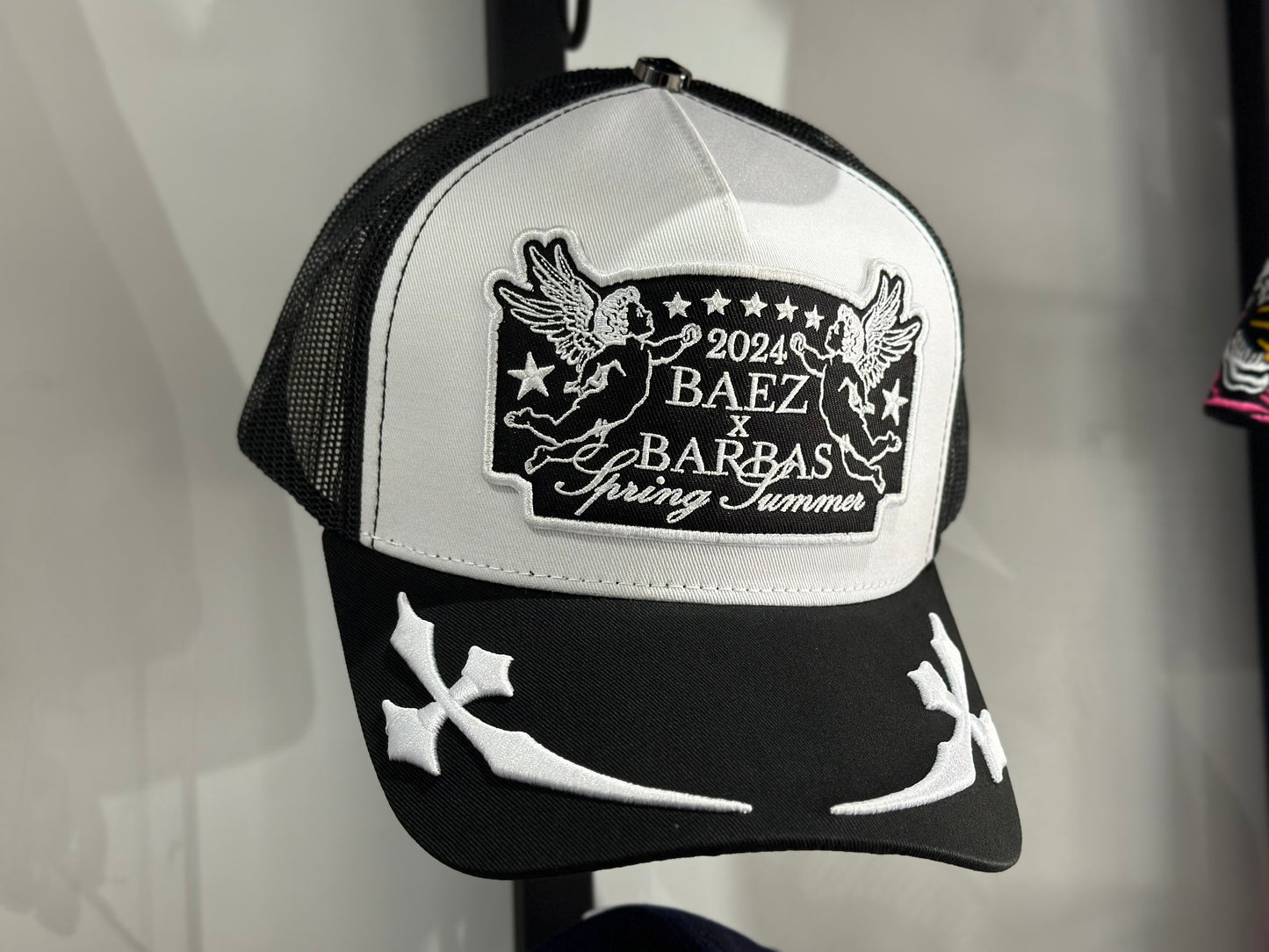 Barbas Hats x Kiko Baez "Barbaez: BZ x BH Trucket Hat" (White Black)