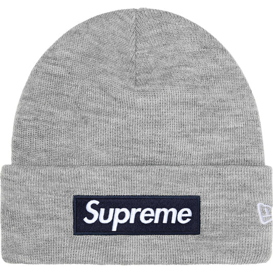 Supreme x New Era Box Logo Beanie (Heather Grey)