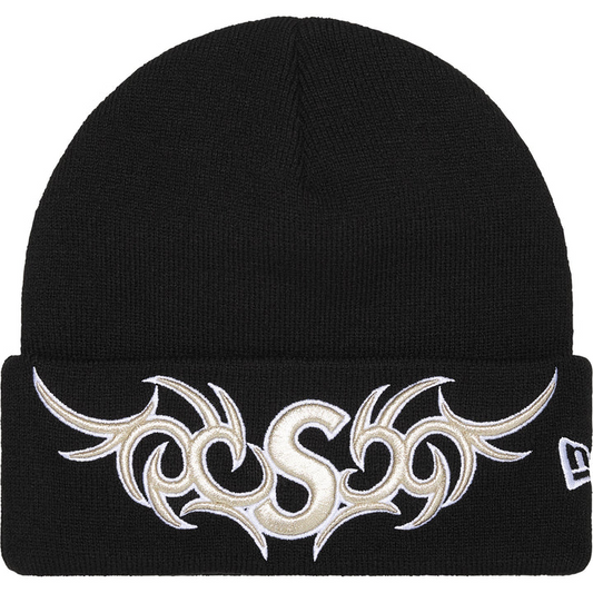 Supreme x New Era Tribal S Logo Beanie (Black)