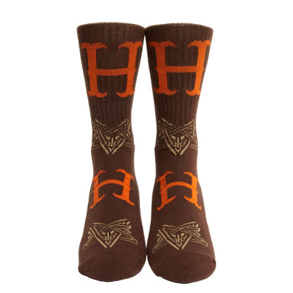 HUF x Thrasher Magazine Duality Socks (Chocolate)