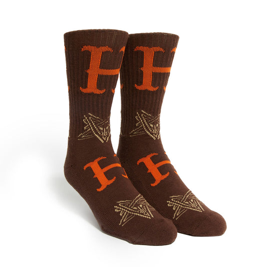 HUF x Thrasher Magazine Duality Socks (Chocolate)