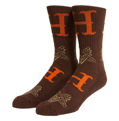 HUF x Thrasher Magazine Duality Socks (Chocolate)