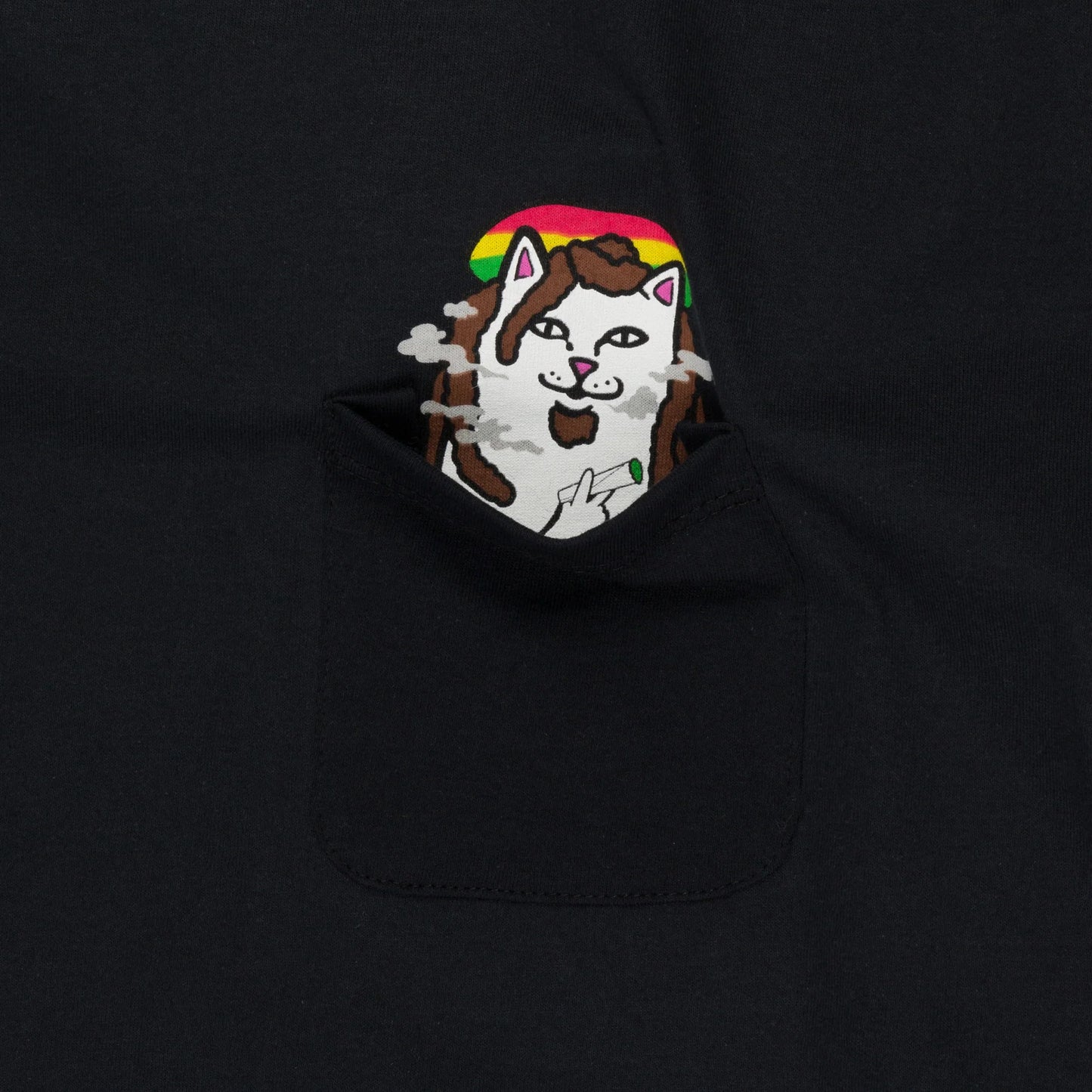 Smoking Rasta Nermal Pocket Tee (Black)