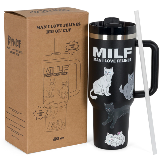 Ripndip "Man I Love Felines" Big Cup Tumbler (Black)