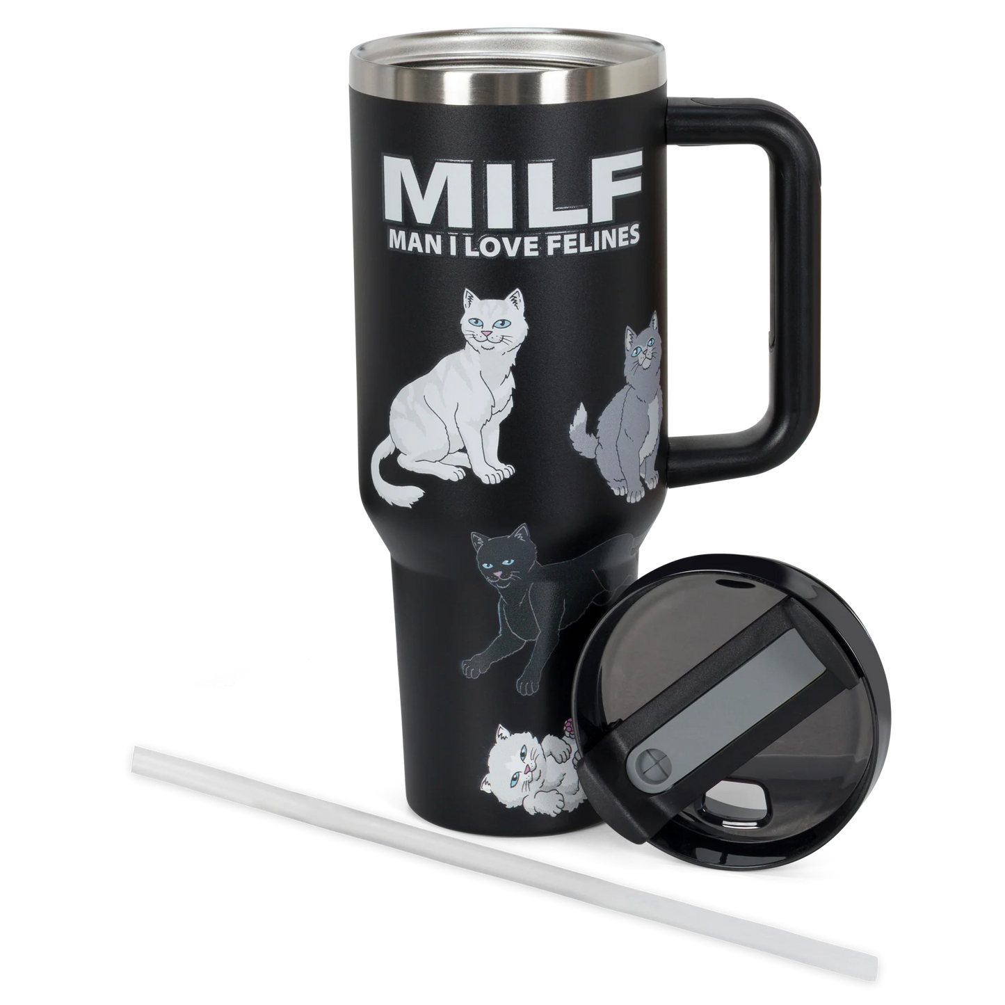 Ripndip "Man I Love Felines" Big Cup Tumbler (Black)