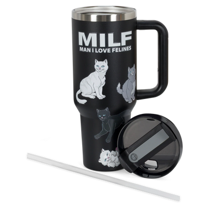 Ripndip "Man I Love Felines" Big Cup Tumbler (Black)