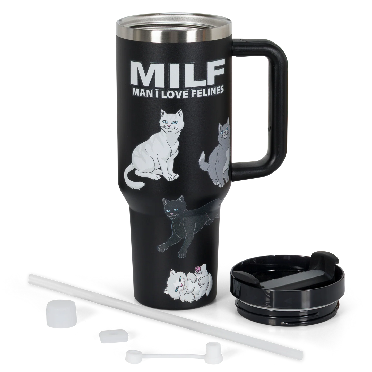 Ripndip "Man I Love Felines" Big Cup Tumbler (Black)