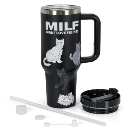 Ripndip "Man I Love Felines" Big Cup Tumbler (Black)