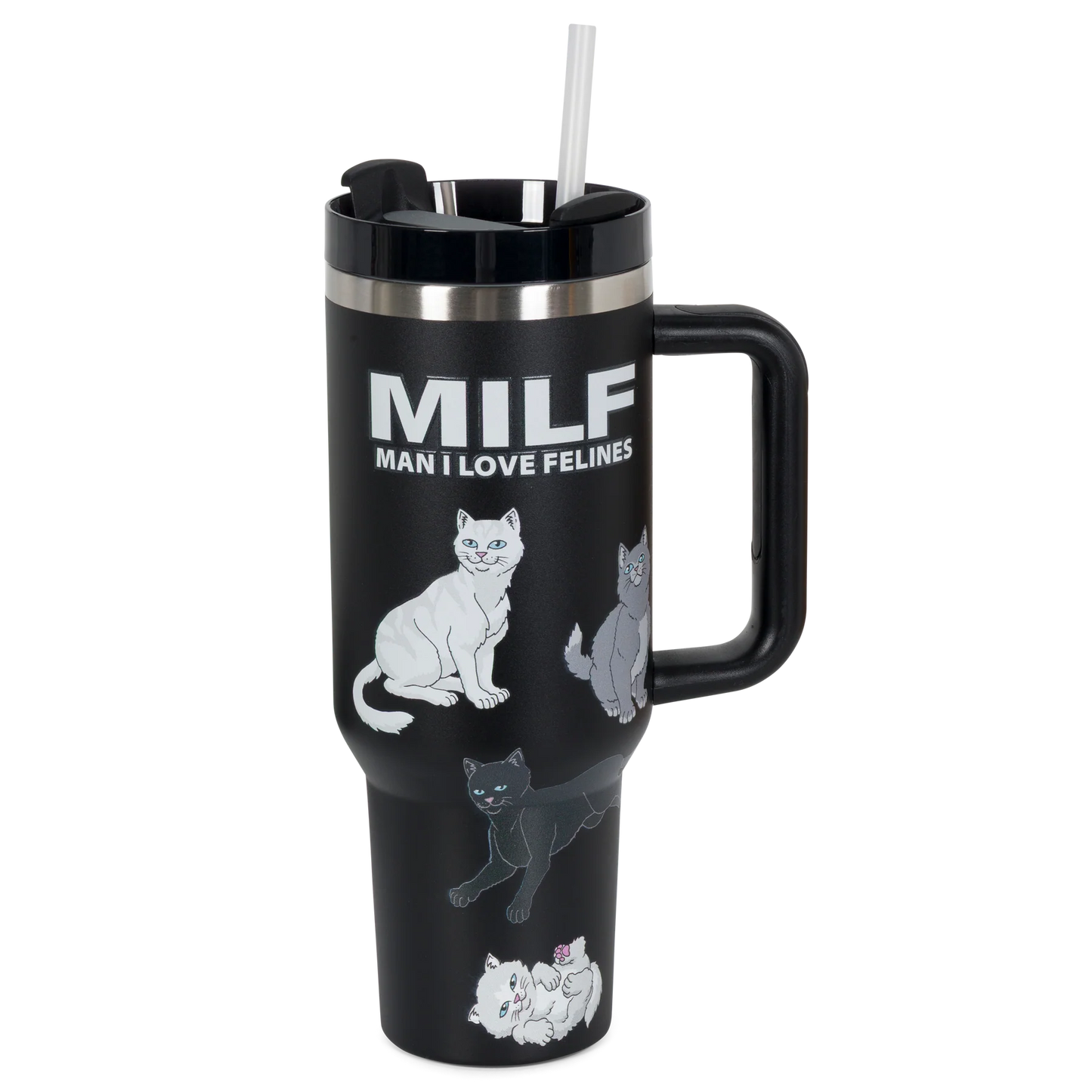 Ripndip "Man I Love Felines" Big Cup Tumbler (Black)