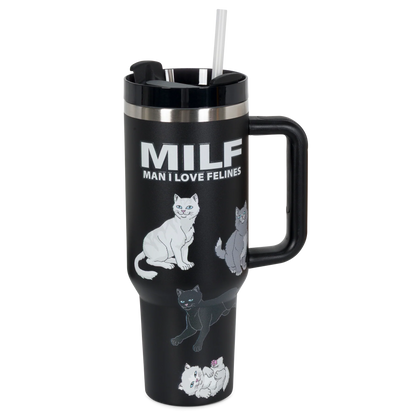 Ripndip "Man I Love Felines" Big Cup Tumbler (Black)