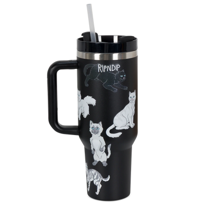 Ripndip "Man I Love Felines" Big Cup Tumbler (Black)