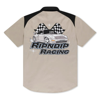 Ripndip Ripnrace Button Up Shirt (Off White)