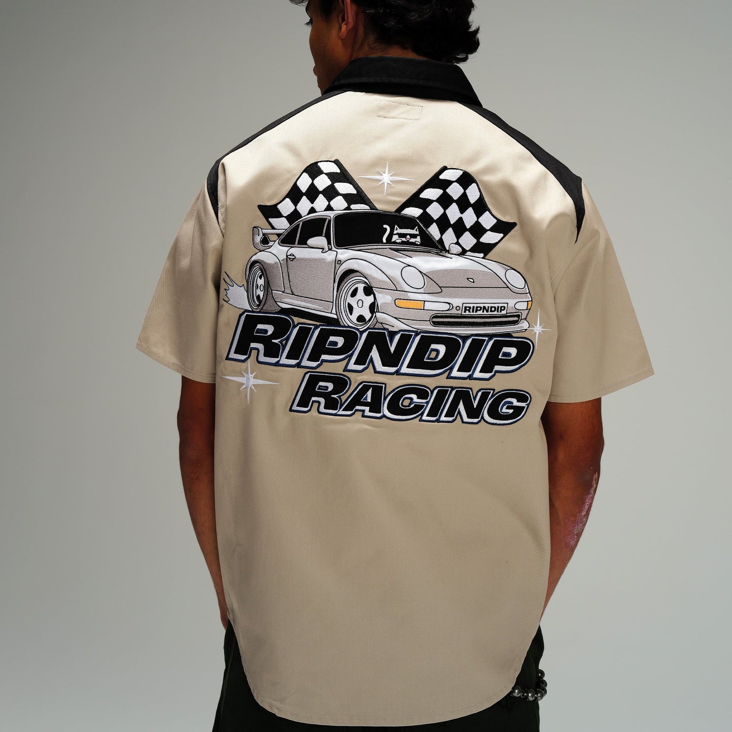 Ripndip Ripnrace Button Up Shirt (Off White)