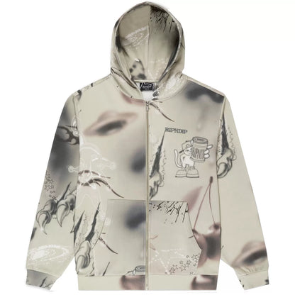 Ripndip Stargazing Zip-Up Hoodie (Off White)