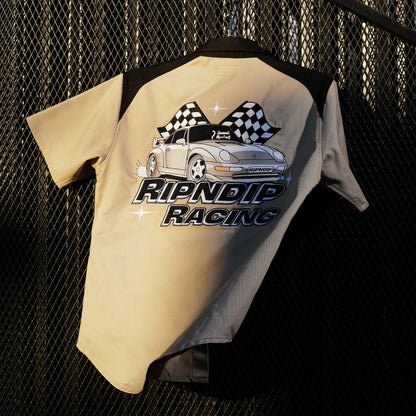 Ripndip Ripnrace Button Up Shirt (Off White)