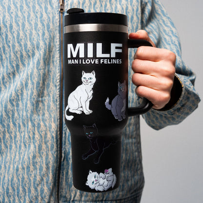 Ripndip "Man I Love Felines" Big Cup Tumbler (Black)