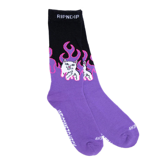 Welcome To Heck Socks (Black/Purple)