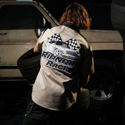 Ripndip Ripnrace Button Up Shirt (Off White)