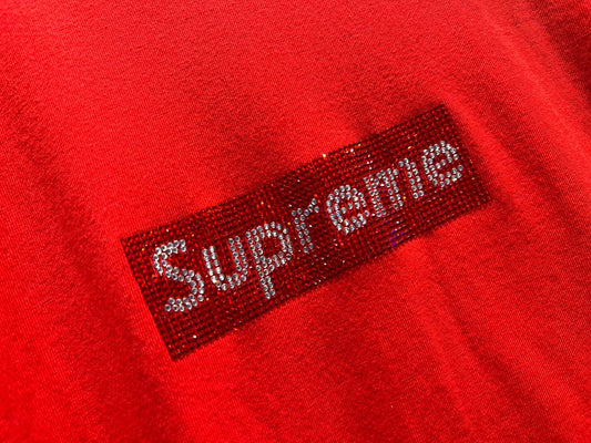 Supreme x Swarovski Box Logo Tee "Red"