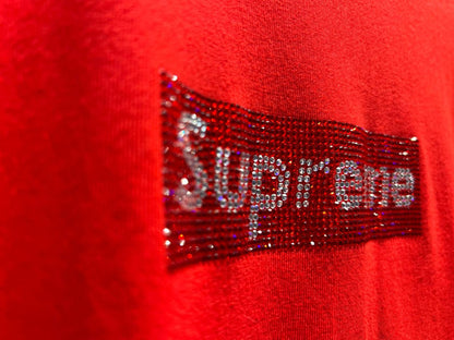 Supreme x Swarovski Box Logo Tee "Red"