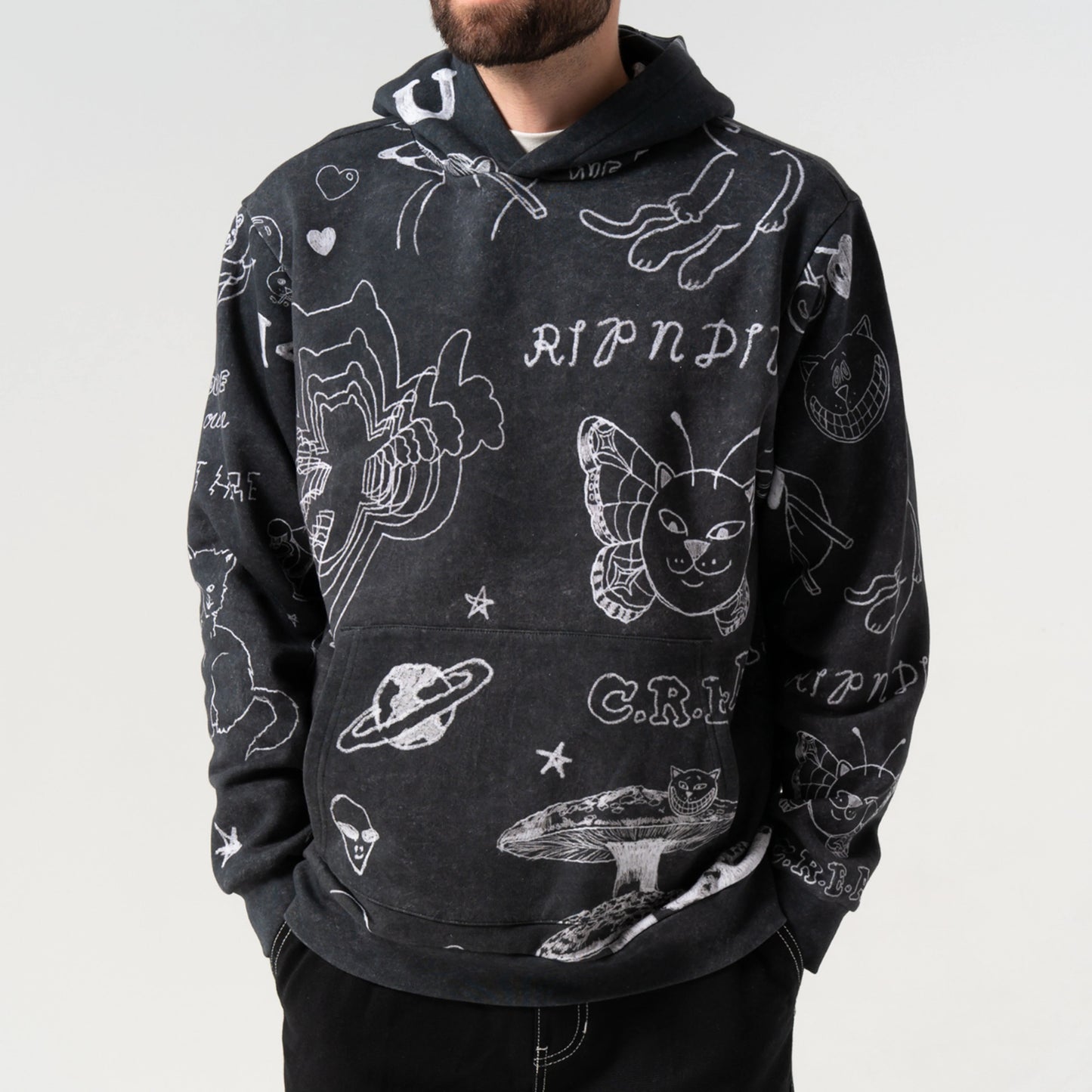 Ripndip Nermal Domination Hoodie (Black Wash)